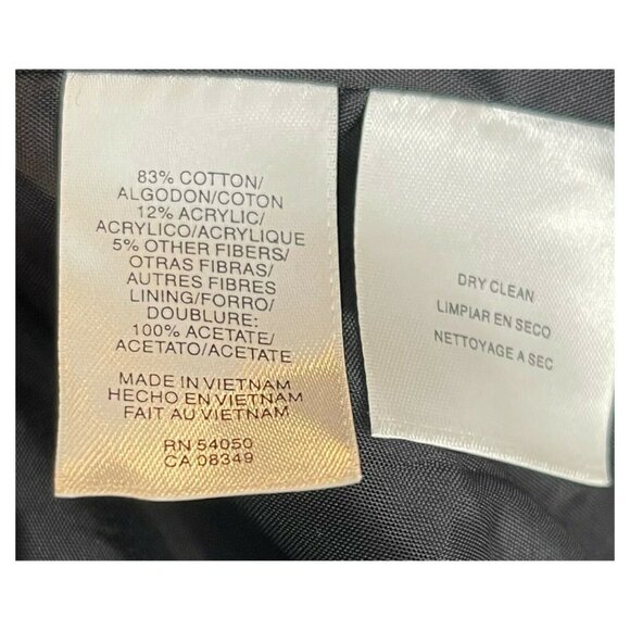 Jones New York Black White Print Blazer Jacket Sz 8 Single Button Shoulder Pads - Picture 6 of 6